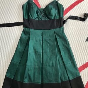 Emerald Green A-Line spaghetti strap dress